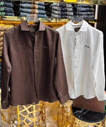 Linen Shirt - Brown, 3. L